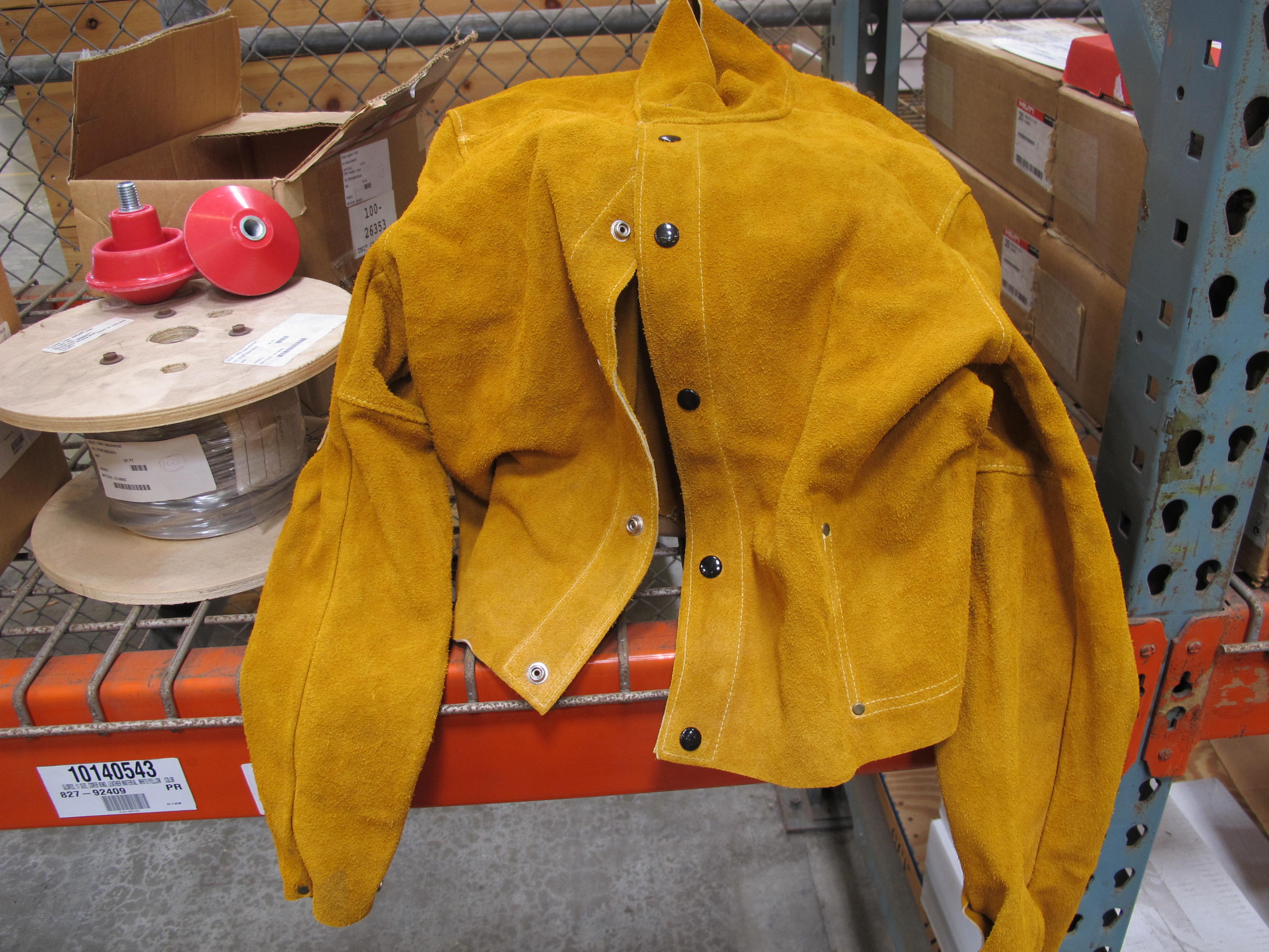 LOT TO INCLUDE: (3 BAGS) BUMPERS, MACHINE SCREW KIND, 0.438" DIA X 6-32 THREADS SIZE, VARIOUS COLORS. 1000 BUMPERS PER BAG, (8) INSULATORS, 4" DIA X 3" LG SIZE, HANGER CLAMP KIND, FIBERGLASS REINFORCED POLYESTER MATERIAL. 5KV USE WITH HANGER CLAMP PT# 11370, (2) JACKETS, MEDIUM SIZE, WELDERS KIND, LEATHER MATERIAL. 22" LG BODY, (1) CABLE, INSTRUMENTATION KIND, 8 CONDUCTOR OTHER, 24 AWG. SIZE. TINNED COPPER, S-R PVC INSULATED CONDUCTORS CABLED, BELDFOIL ALUM. LOADING & HANDLING FEE $15-4208